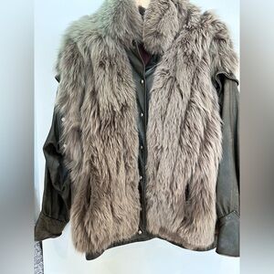 Faux Fur and Leather Jacket